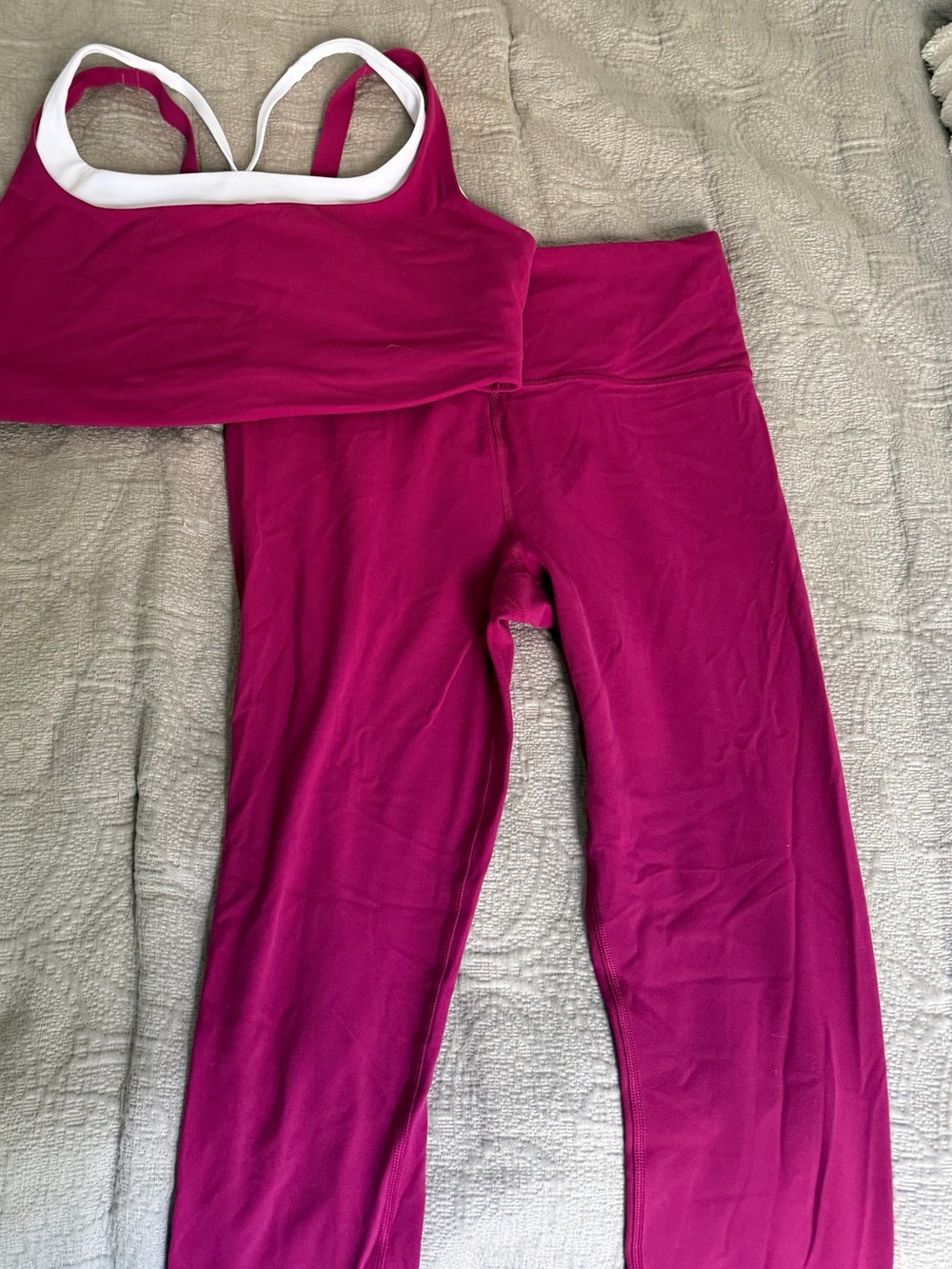 Athleta Women's Pink & White Set - Leggings - Picture 2 of 5